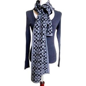 Coach signature logo cashmere/angora scarf os (one size)